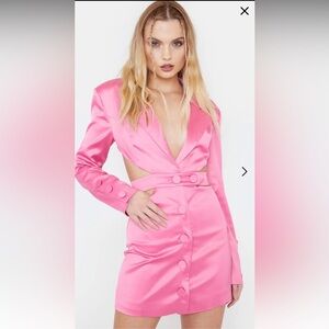 For Love And Lemons Pink Satin Dress